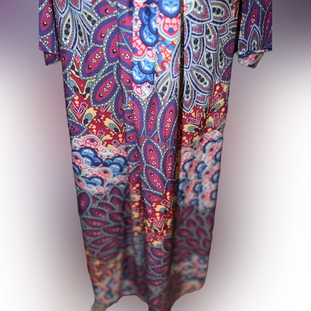 Like New Womens Colorful Bohemian Long Kimono / Cinches around waist, OS/LG - Picture 5 of 8